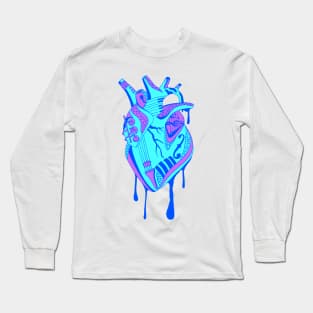 Blue Musical Heart Long Sleeve T-Shirt